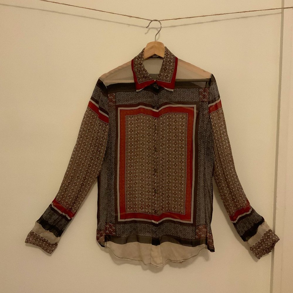 L'AGENCE Silk Button Down